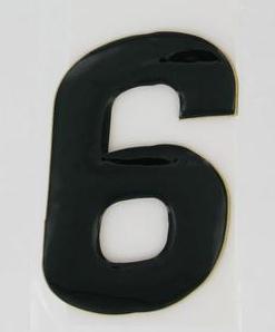 SX Pros Jr. Stick-On Number - 4in. - No.6 - Black