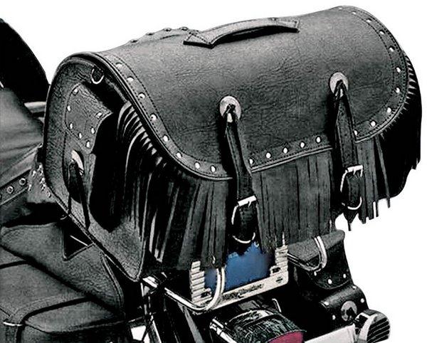 Large Travelers Bike Rack Bag with Rivets and Fringe