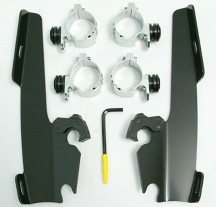 Trigger-Lock Mount Kit for Fats/Slim Windshields - Black