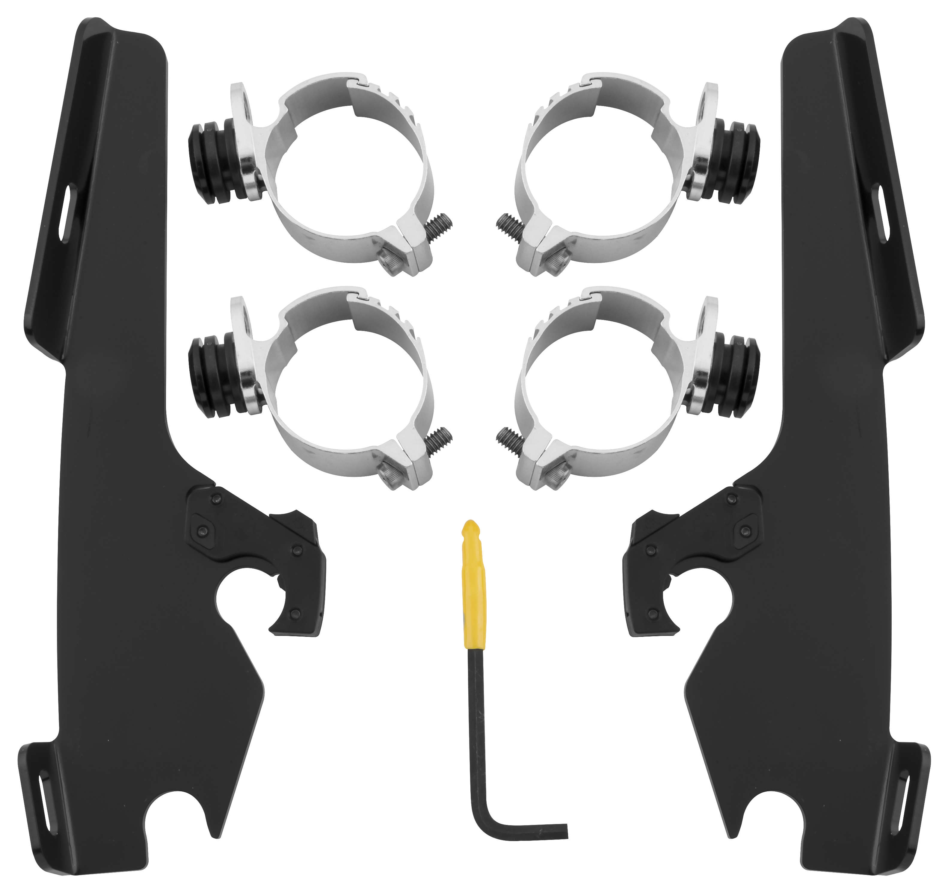 Trigger-Lock Mount Kit for Batwing Fairing and Fats/Slim Windshields - Black