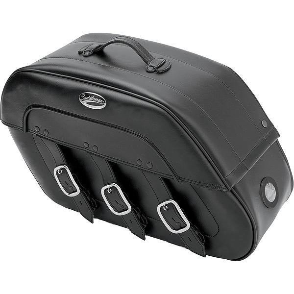S4 Rigid-Mount Specific-Fit Quick-Disconnect Drifter Saddlebags with LED Lights - Black Bezel