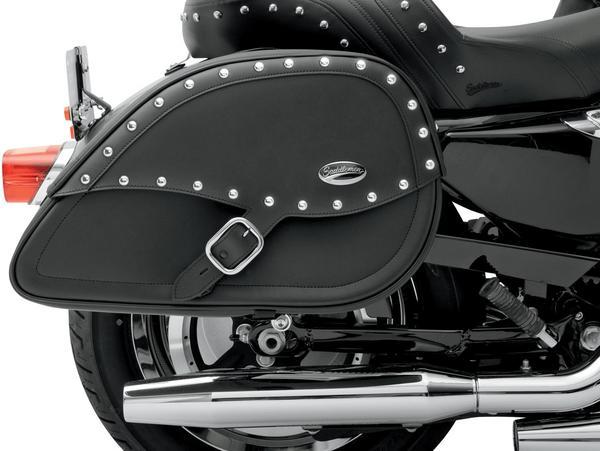 Rigid-Mount Specific-Fit Teardrip Drifter Saddlebags with LED Lights - Black Bezel