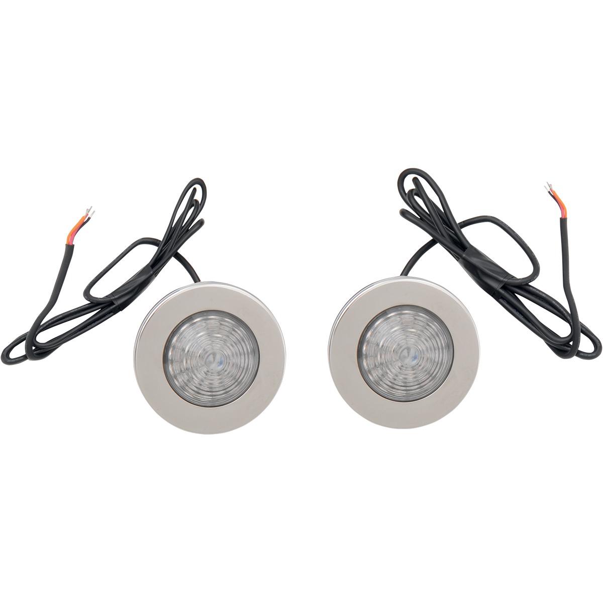 Saddlebag-Mounted LED Marker Light Kit with Polished Trim and Red LED