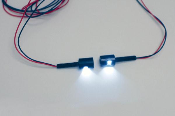 LED License Plate Tag Bolts with White LEDs - Black