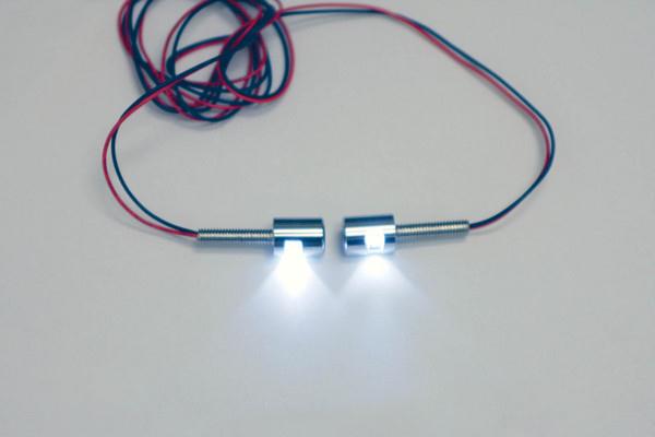 LED License Plate Tag Bolts with White LEDs - Polished