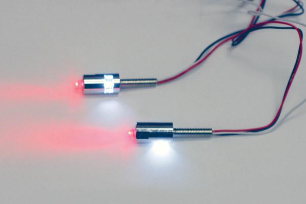 LED License Plate Tag Bolts with White LEDs and Red Turn/Brake or Turn/Running LEDs - White