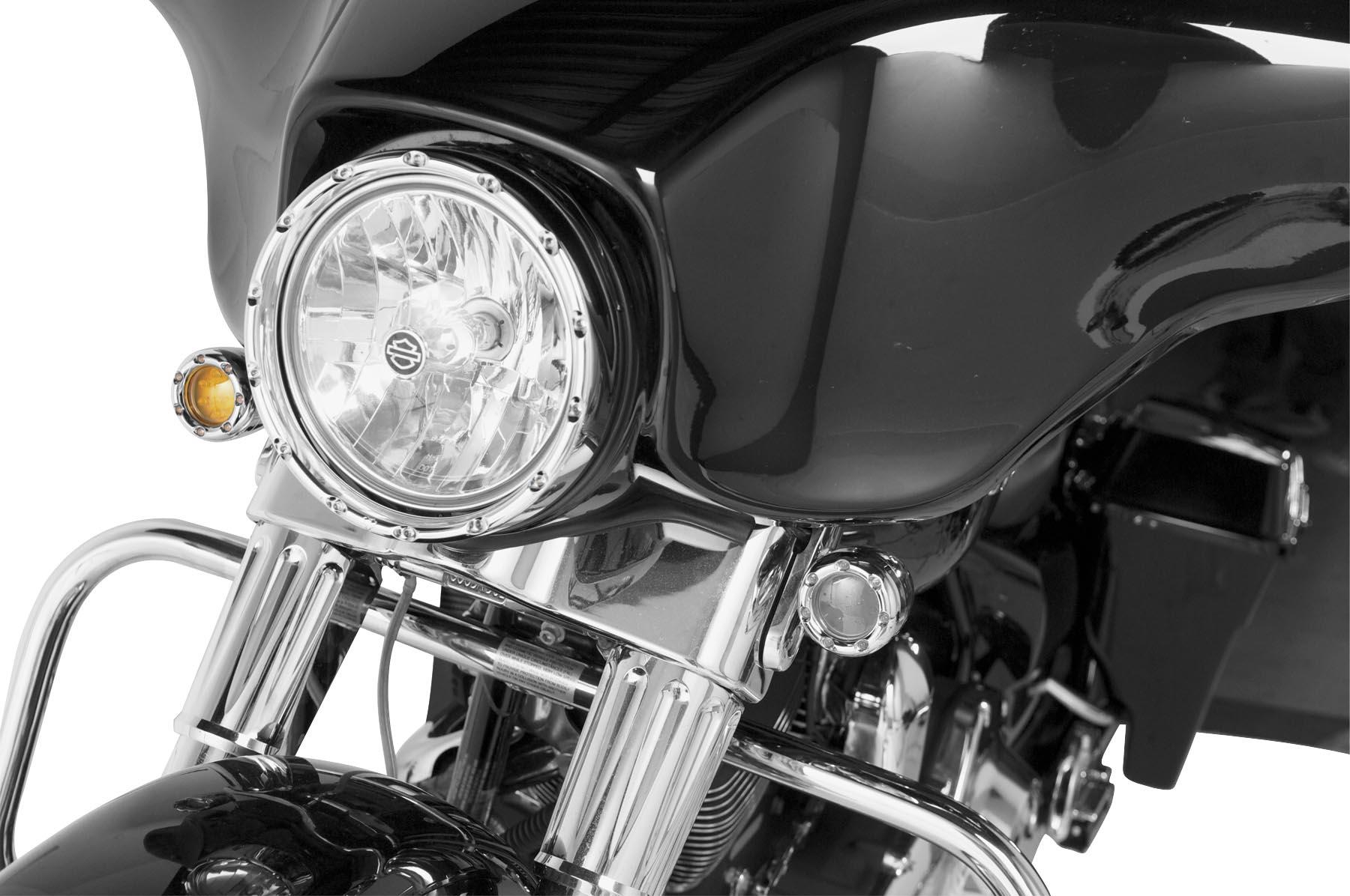 Fire-Ring L.E.D. Bezel with White L.E.D. Running Lights - Chrome