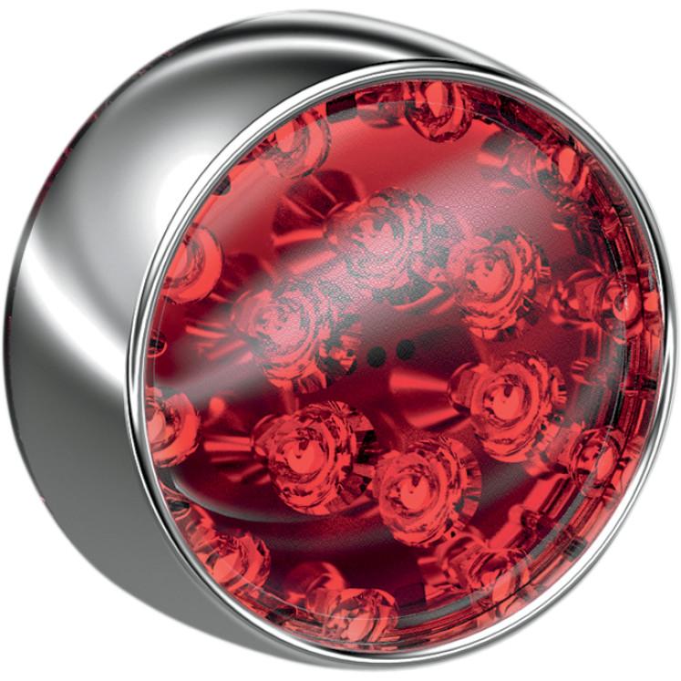 Panacea Rear Turn Signal Insert - Bullet style - Chrome Bezel/Red Lens