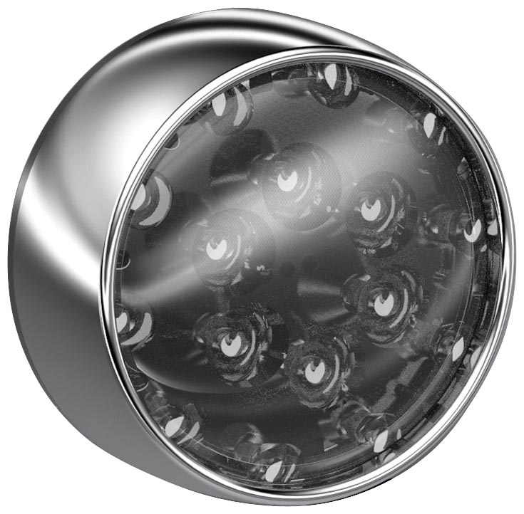 LED Front Turn Signal Inserts - Bullet Style - Chrome Bezel/Smoke Lens