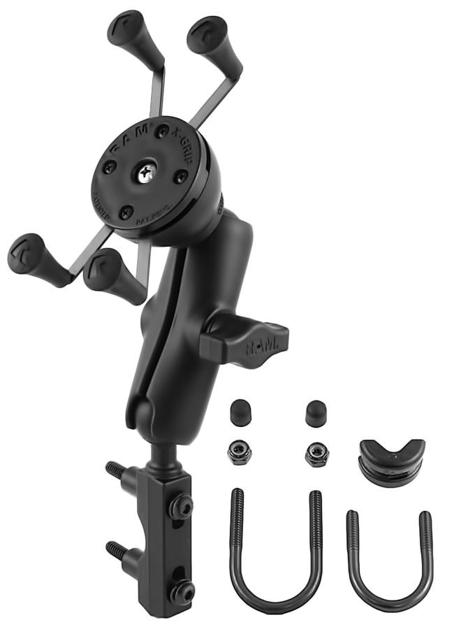 RAM Combination Brake/Clutch Reservoir U-Bolt Mount with Universal X-Grip Cell/iPhone Holder